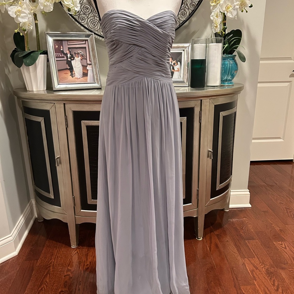 Dessy Collection Strapless Gray Gown for PROM/ WEDDING size 2